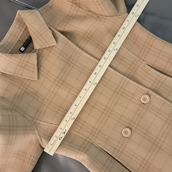 Carol Little szXS Double Breasted Wool Camel Plaid Jacket. BinG - Picture 8 of 9